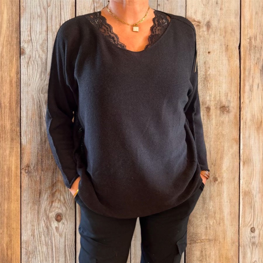 Pull fines mailles blanc ZOLA