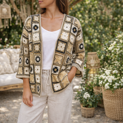 Craque pour cette pièce bohème unique et ajoute une touche artisanale et chic à ton dressing dès maintenant.