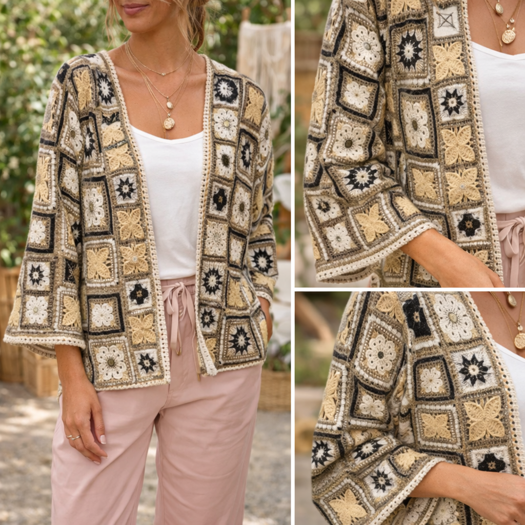 Craque pour cette pièce bohème unique et ajoute une touche artisanale et chic à ton dressing dès maintenant.