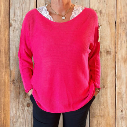 Pull fines mailles blanc ZOLA